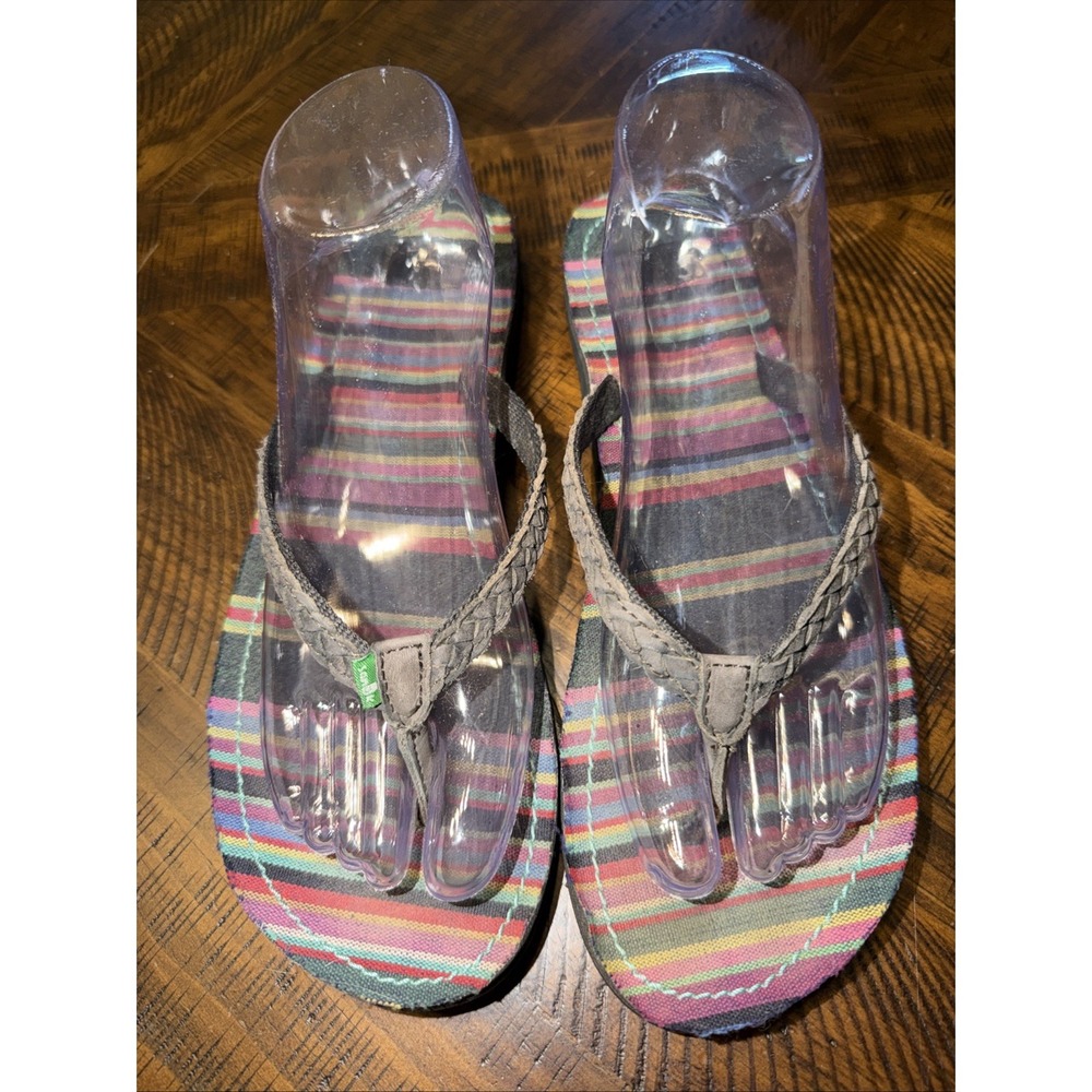 Sanuk Wmn's Yoga Poncho Vila Flip Flops SZ 9 Cabernet Kauai Colorway Casual Boho